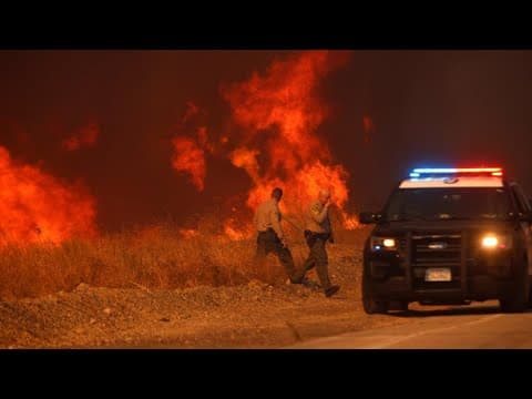 New wildfire blazes just north of Los Angeles